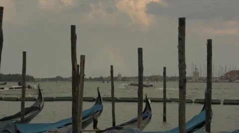 Rainbow in Venice Italy Stock Footage 10568660