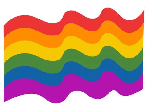 Rainbow wafing flag. Vector illustration Stock Illustration