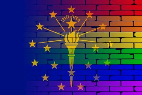 Rainbow Wall Indiana Stock Illustration
