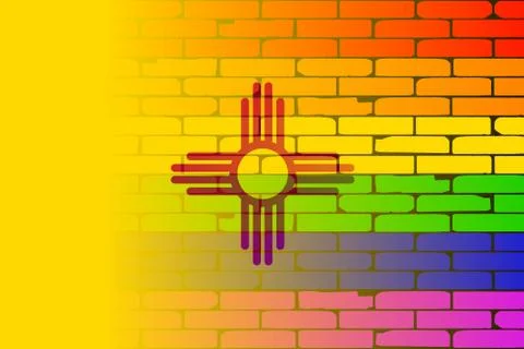 Rainbow Wall New Mexico Stock Illustration