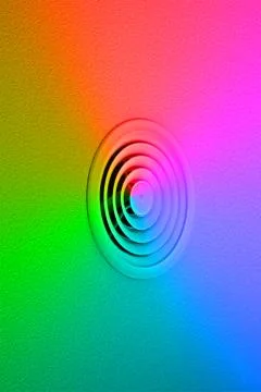 Rainbow wall with plastic object on the wall, industry diversity. Stock Illustration