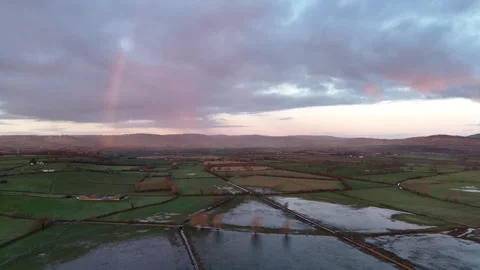 Rainbow at Walmore Common, Forest of Dean. Stock Footage 263746068