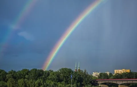 Rainbow in Warsaw Stock Photos