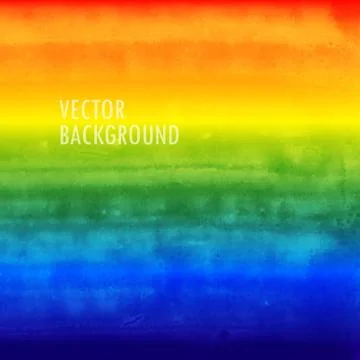 Rainbow watercolor vector background. brushed ink texture. Stock Illustration