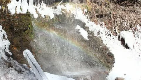 Rainbow in waterfall Stock Footage 10750429