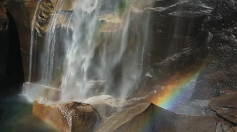 RAINBOW AT WATERFALL Stock Footage 28837149