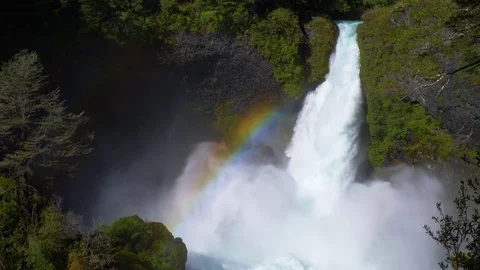 Rainbow in waterfall Stock Footage 83062031