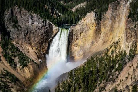 Rainbow on the Waterfall Stock Photos