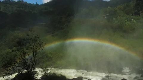 Rainbow - Waterfall in Srí lanka Stock Footage 167119534