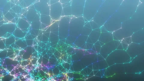 Rainbow wave connections.Abstract computer background .Seamless loop. Stock Footage 102396836