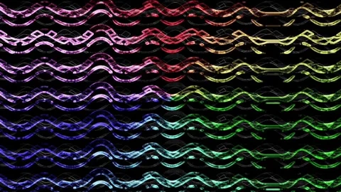 Rainbow wave neon Stock Footage 307852349