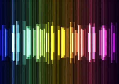 Rainbow wave overlap in dark background Stock Illustration