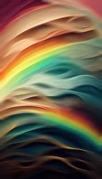 Rainbow wave rays motion blur color light flare イラスト素材