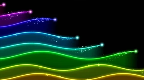 Rainbow Waves Animation Stock Footage 40032245