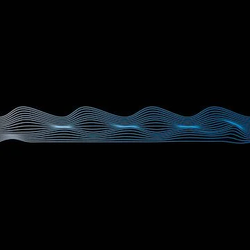 Rainbow waves line border, template banner latest technology sound vibrations on Illustrazione stock