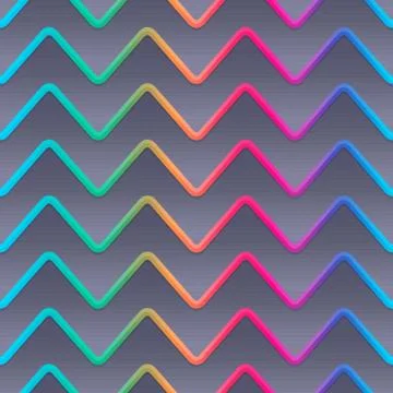 Rainbow waves. Seamless pattern Stock Illustration