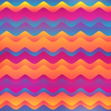 Rainbow waves seamless pattern Stock Illustration