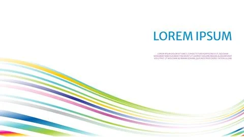 Rainbow waves on white surface wallpaper background Illustrazione stock