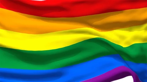Rainbow waving flag. 3d Pride LGBT flag waving. 库存影片 108606567