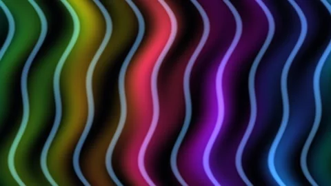Rainbow Wavy Light Stripes Seamless Loop Stock Footage 342423624