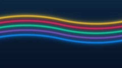 Rainbow Wavy Line Wave Motion Graphic Overlay Stock Footage 341844918
