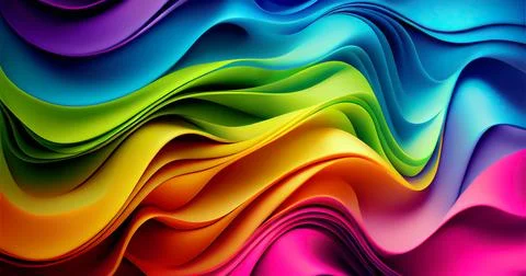 Rainbow Wavy Satin Background Stock Illustration
