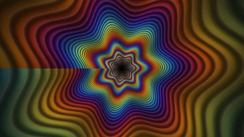 Rainbow Wavy Starburst VJ Seamless Loop Stock Footage 340554262