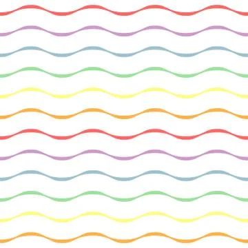 Rainbow wavy stripe repeat pattern Stock Illustration