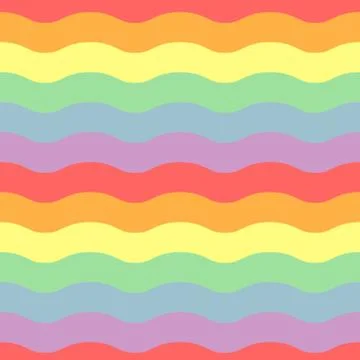 Rainbow wavy stripe seamless pattern Stock Illustration