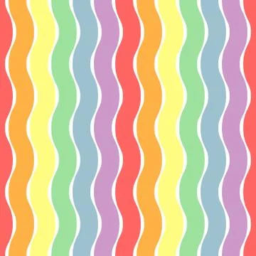 Rainbow wavy stripe seamless pattern Stock Illustration