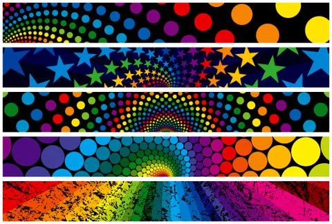 Rainbow web banners Stockillustratie