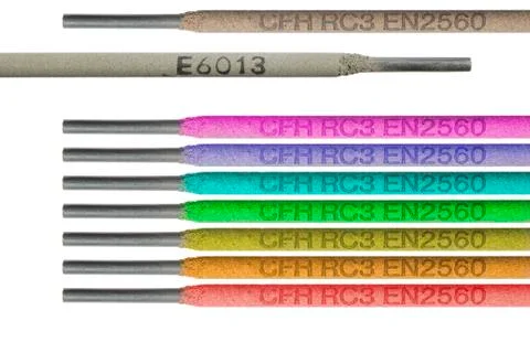 Rainbow welding electrodes Stock Photos