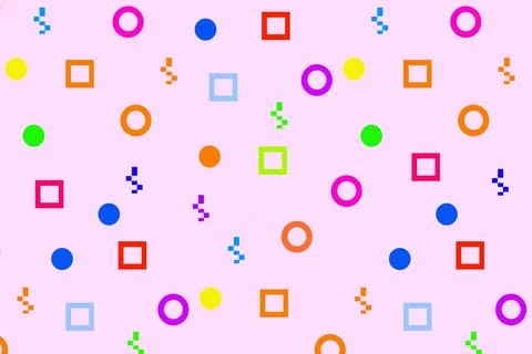 Rainbow whimsical motif seamless pattern background , playfule circle イラスト素材