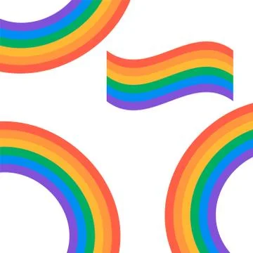 Rainbow on white background isolated. Rainbow paper cut. Rainbow 3d icon Stock Illustration