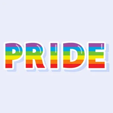 The rainbow word is pride. Illustrazione stock