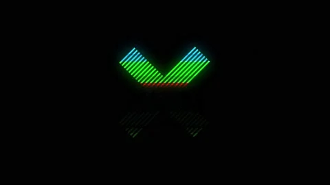 Rainbow X Glitched shape design motion graphic. Stock Footage 154541295