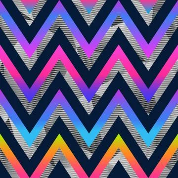 Rainbow zigzag seamless pattern Stock Illustration