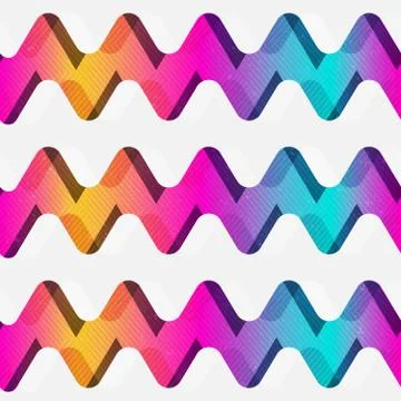 Rainbow zigzag seamless pattern Stock Illustration