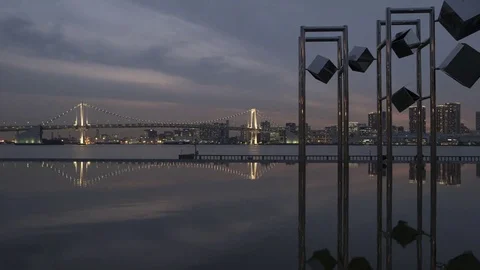 Rainbowbridge by twilight Video stock 85305405