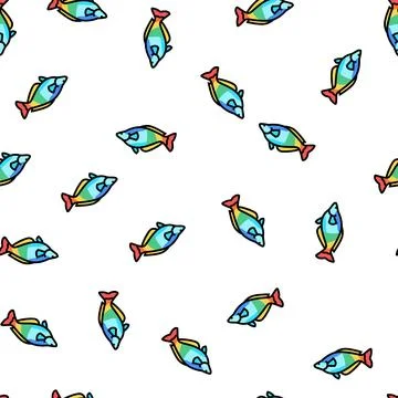 Rainbowfish aquarium fish vector seamless pattern Illustrazione stock