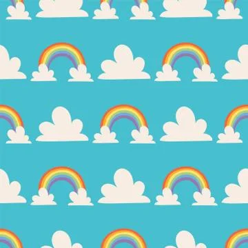 Rainbows background vector illustration nature sign seamless pattern spectrum Stock Illustration