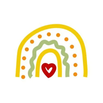Rainbows in the boho style. Arc line Doodles Arc clipart Stock Illustration