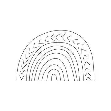 Rainbows in the boho style. Arc line Doodles Arc clipart Stock Illustration