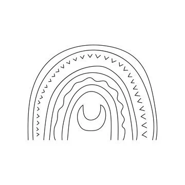 Rainbows in the boho style. Arc line Doodles Arc clipart Illustrazione stock