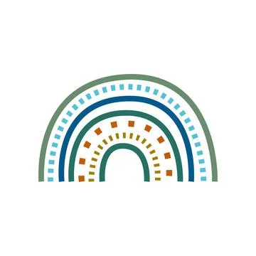 Rainbows in the boho style. Arc line Doodles Arc clipart Stock Illustration