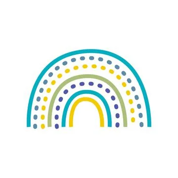 Rainbows in the boho style. Arc line Doodles Arc clipart Stock Illustration