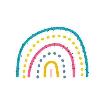 Rainbows in the boho style. Arc line Doodles Arc clipart Illustrazione stock