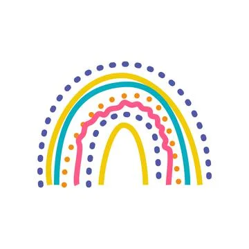 Rainbows in the boho style. Arc line Doodles Arc clipart Stock Illustration