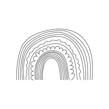 Rainbows in the boho style. Arc line Doodles Arc clipart Stock Illustration