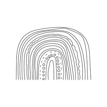 Rainbows in the boho style. Arc line Doodles Arc clipart Stock Illustration